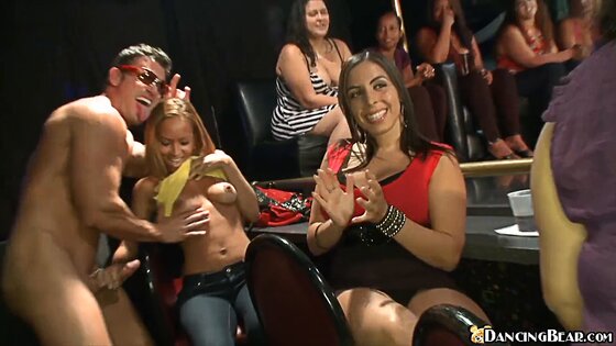 miami cfnm girls wild for dancing bear stripper